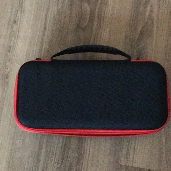 BlackHandheld Console with Ergonomic Design and LED Indicators and case